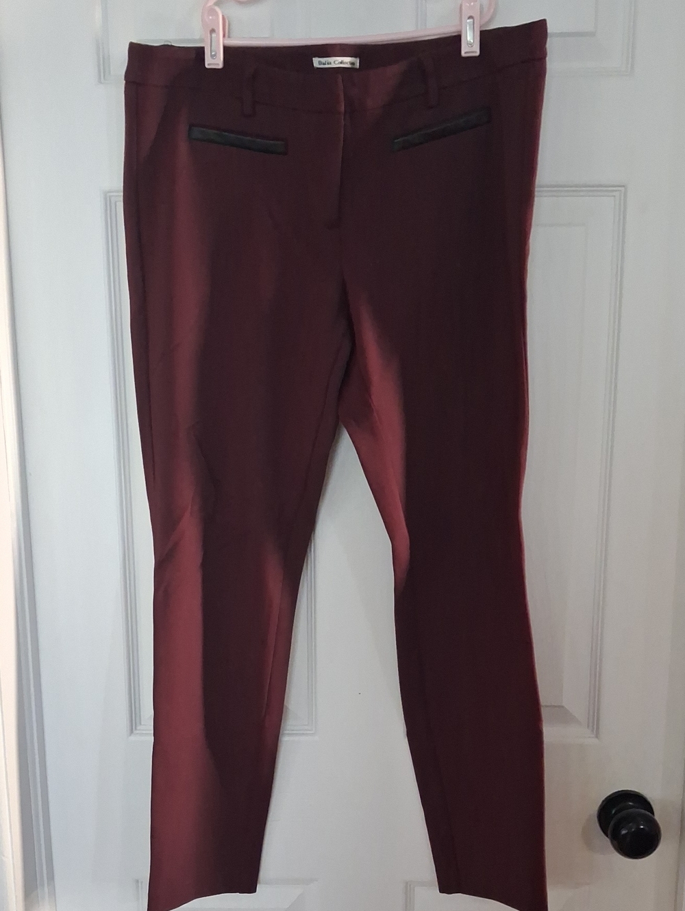 Dalia Collection Burgundy Slim Dress Trousers